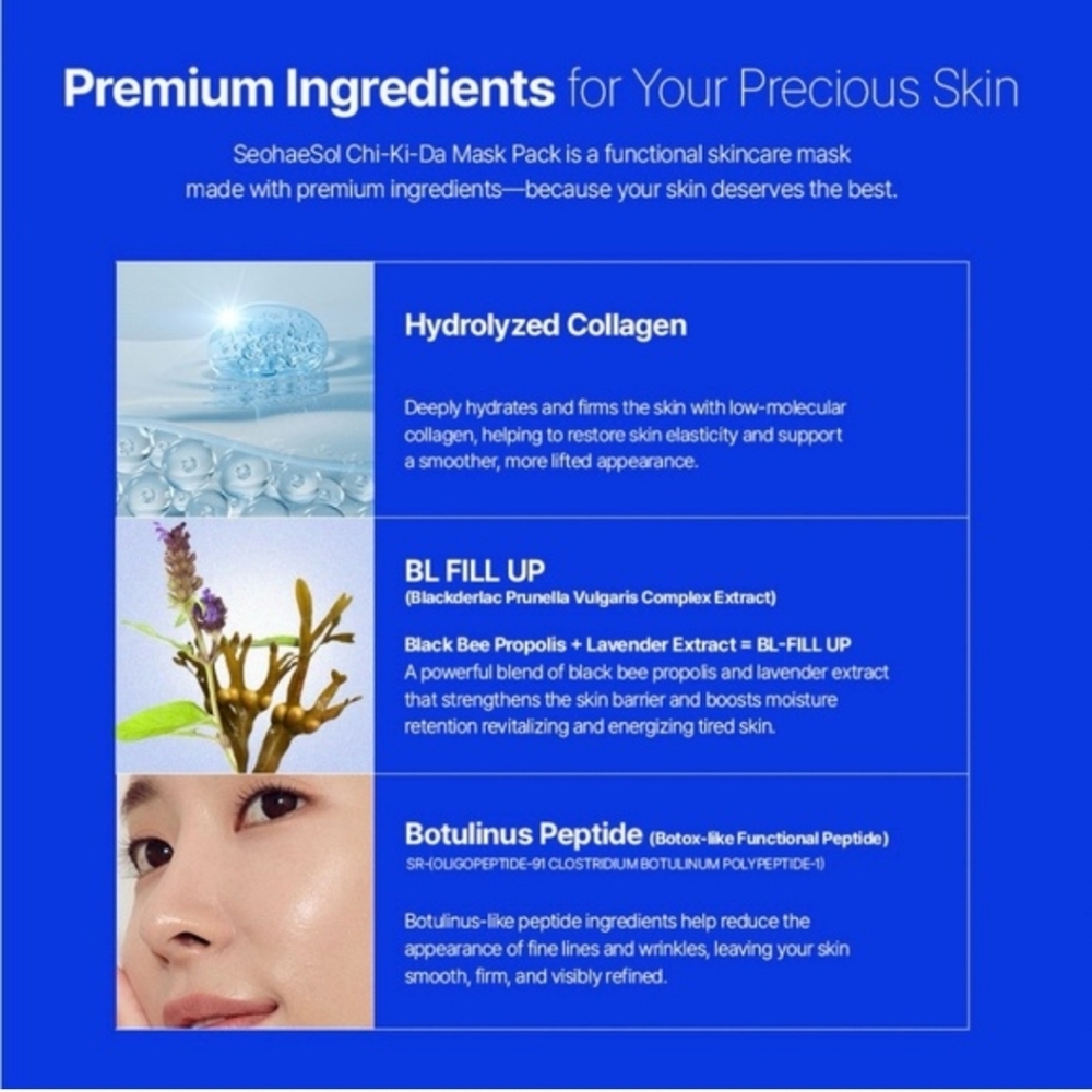 SeohaeSol High Lifting Blue Skincare Mask (5 Pk) - Picture 4 of 12